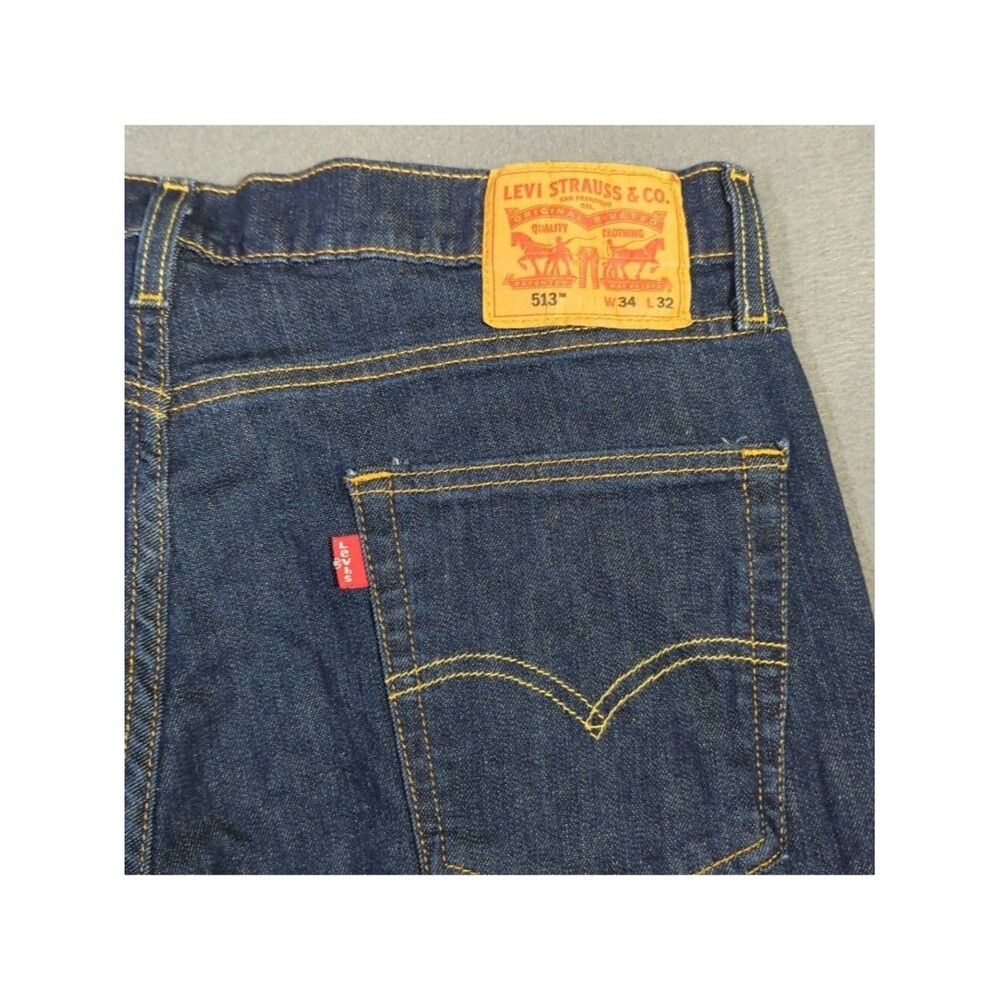 Levi's Jeans Men's 34x32 Blue 513 Slim Fit Straight Leg Denim